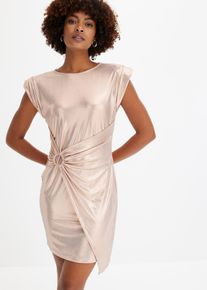 Minikleid mit dekorativer Spange in beige, Grösse 36/38 (S), bonprix