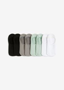 Füßlinge mit Innenfrottee in Sohle mit Silikonstreifen mit Bio-Baumwolle (8er Pack) in schwarz, Grösse 43-46, bonprix