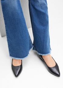 Ballerina aus Leder in schwarz, Grösse 37, bonprix