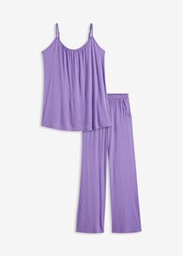 Pyjama mit Spaghettiträgern und Viskose in lila, Grösse 36/38 (S), bonprix