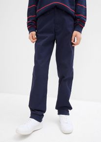 Slim Fit Chinohose mit verstellbarem Bund Straight in blau, Gr&ouml;sse 164, 97% Baumwolle, bonprix