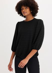 Shirt-Tunika mit Struktur in schwarz, Grösse 40/42 (M), bonprix