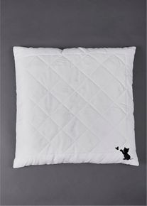 Daunen Touch Kissen hart mit Katzenmotiv in weiss | 40x80 cm | bonprix