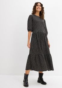 Shirtkleid aus reiner Baumwolle in schwarz, Grösse 40/42 (M), 100% Baumwolle, bonprix