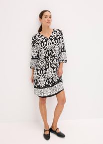 Tunika-Kleid aus fließender Viskose in schwarz, Grösse 40, bonprix