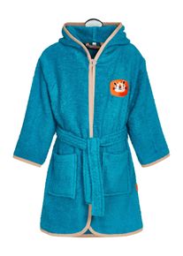 Playshoes Bademantel 'Dschungel' Jungen Gr&ouml;&szlig;e 86/92 beige / cyanblau / orange
