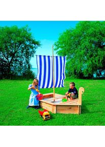 Promadino Sandkasten »Störtebeker«, BxLxH: 116x196x222 cm, mit Segel beige natur