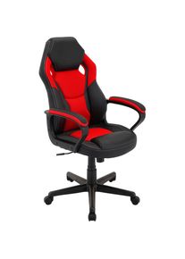HOMEXPERTS Chefsessel »Manta«, Kunstleder-Netzstoff, Gamingchair passend zum Gamingtisch Tron schwarz schwarz/rot