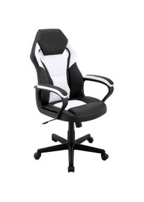 HOMEXPERTS Chefsessel »Manta«, Kunstleder-Netzstoff, Gamingchair passend zum Gamingtisch Tron schwarz schwarz/weiß