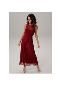 Melrose Abendkleid, mit Perlen-Applikation rot 38 N-Gr bordeaux Festliches Maxikleid von Melrose