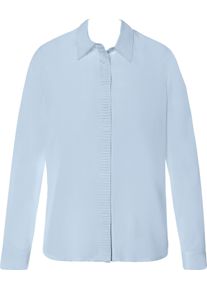 Damen Langarm-Bluse mit verdeckter Knopfleiste hellblau