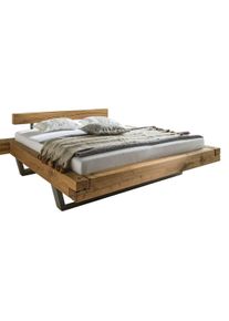 Schwebe-Balkenbett "Madea" | 180x220 cm | Wildeiche | Massivholzbetten | allnatura