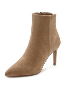 Lascana Witt Damen High-Heel-Stiefelette, beige, Größe 37, 100% Textil