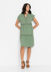 Tunika-Kleid aus softem Viskose-Mix in grün, Grösse 44/46 (L), bonprix