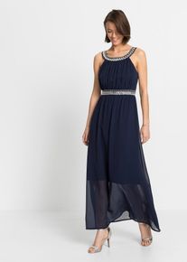 Maxikleid mit Strassstein-Applikation in blau, Grösse 40, bonprix
