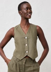 Weste aus reinem Leinen in grün, Grösse 52, bonprix