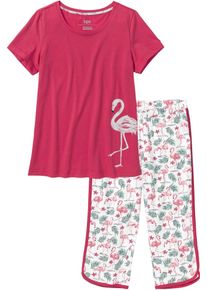 Capri Pyjama aus reiner Baumwolle in rot, Grösse 56/58 (3XL), 100% Baumwolle, bonprix