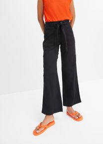 7/8-Hose mit Bequembund aus reiner Baumwolle in schwarz, Grösse 44, bonprix
