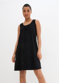Shirtkleid aus reiner Bio-Baumwolle in schwarz, Grösse 36/38 (S), 100% Baumwolle, bonprix