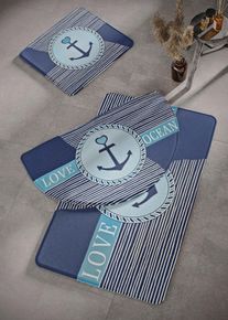 Badematte mit Memory Schaum in blau | 4 (Badematte 60/100 cm) | bonprix