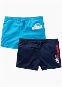 Badehose nachhaltig (2er-Pack) in blau, Grösse 176/182, bonprix