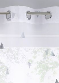 Gardine mit Glanzdruck (1er Pack) in weiss, 175x140 cm, bonprix