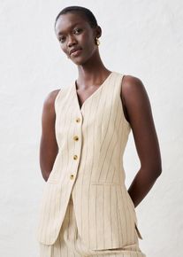 Longweste aus reinem Leinen in beige, Grösse 38, bonprix