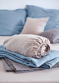 Hochwertiges Leinen Bettlaken in beige | 100x200 cm | bonprix