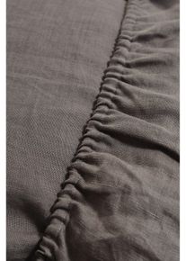Hochwertiges Leinen Bettlaken in grau, 140x200 cm, bonprix