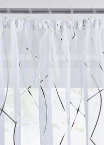 Voilage &agrave; imprim&eacute; brillant (1 pce) en blanc145x140 cm, Couleur/Motif: blanc/argent&eacute;, bonprix