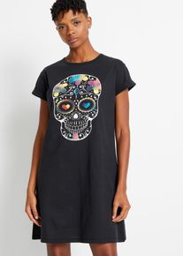 Shirtkleid aus reiner Bio-Baumwolle in schwarz, Grösse 48/50 (XL), 100% Baumwolle, bonprix