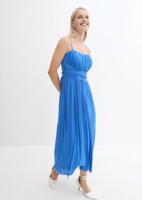 Maxikleid aus Mesh mit Tragevarianten in blau, Grösse 38, bonprix