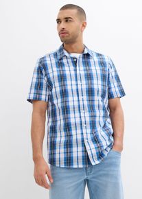 Kurzarmhemd aus reiner Baumwolle in weiss, Grösse 47/48 (3XL), 100% Baumwolle, bonprix