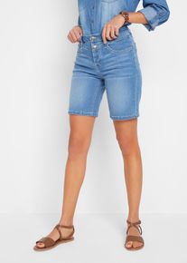 Jeans Bermuda Slim Fit Mid Waist in blau, Grösse 48, 95% Baumwolle, bonprix