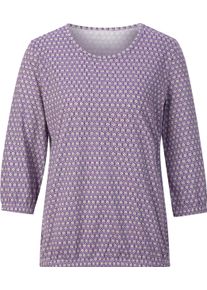 Damen 3/4-Arm-Shirt mit Minimal-Muster flieder-aubergine-bedruckt