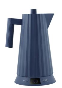 MDL21 Pliss&eacute; Wasserkocher mit Temperaturregelung Alessi Blau