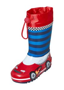 Playshoes Gummistiefel 'Rennwagen' Jungen Gr&ouml;&szlig;e 25 blau / rot / wei&szlig;