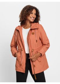 WITT Damen Microfaserjacke mit weitenverstellbarer Kapuze, papaya, Gr&ouml;&szlig;e 54, 100% Polyester