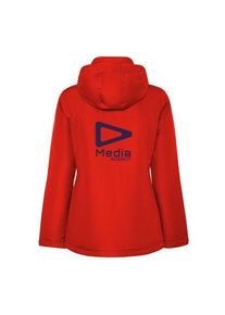 Werbeartikel: America wattierter Parka für Damen | rot | mit deinem Logo bedrucken