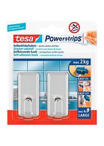 Tesa Powerstrips Haken Large, eckig, chrom