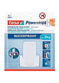 Tesa Powerstrips Haken Wave, für Feuchträume, hält Gegenstände bis 2 kg, 1 Stück