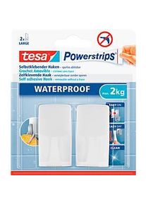 Tesa Powerstrips Haken Wave, für Feuchträume, hält Gegenstände bis 2 kg, 2er-Set