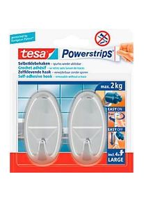 Tesa Powerstrips Haken Large, oval, chrom