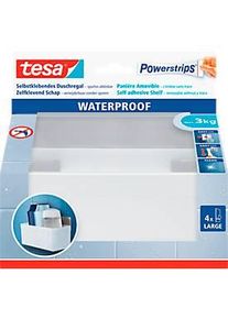 Tesa Powerstrips Korb-Regal Zoom, mit Edelstahlleiste, belastbar bis max. 3 kg