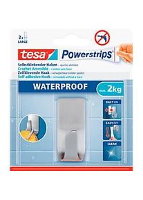 Tesa Powerstrips Waterproof Haken Zoom, aus Edelstahl, für Feuchträume, max. 2 kg