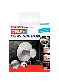 Tesa Powerbutton Haken Classic, Edelstahl, rund