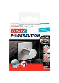 Tesa Powerbutton Haken Classic, Edelstahl, eckig