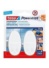 Tesa Powerstrips Haken Large, oval, weiss