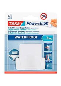 Tesa Powerstrips Duohaken Wave, für Feuchträume, für Gegenstände bis 3 kg, 1 Stück