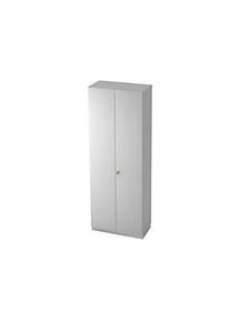 Garderobenschrank, links Ablagen, B 800 x T 420 mm, lichtgrau